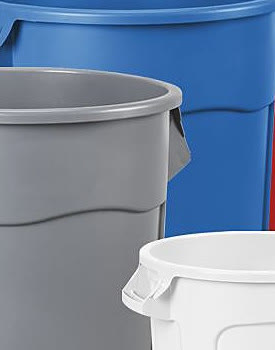 Colorful trash barrels