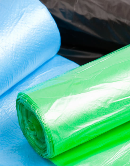 Colorful trash bags